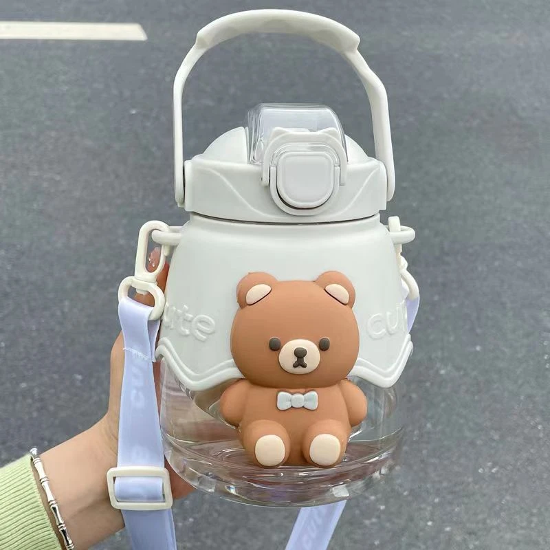 Portable Travel Belly Cup Bear Shaped Cartoon School Water Bottles Children Student Cute Kettle Sport Drink Bottles For Kids