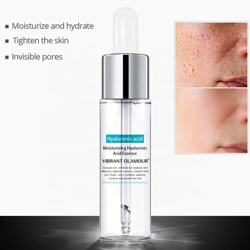 VIBRANT GLAMOUR Hyaluronic Acid Face Serum Anti-Aging Shrink Pore Whitening Moisturizing Essence Face Cream Dry Skin Care 15ml