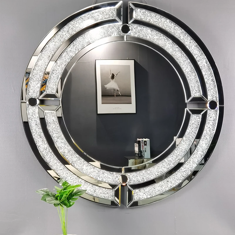 Amazon Best Seller glass wall mirror High Quality Decorative Wall Diamond Mirror