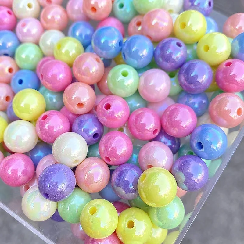 Wholesale Macaron AB Color Acrylic Round Loose DIY Beads for Bags Jewelry Making