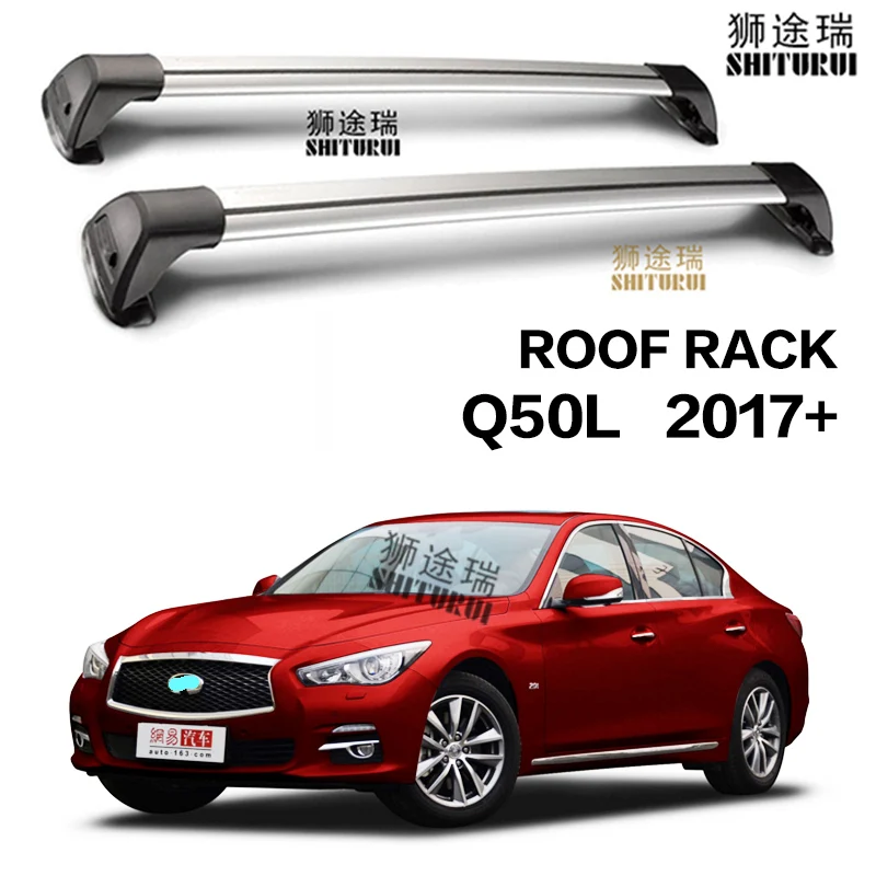 2 pcs For INFINITI  Q50 Sedan 2013-2019 Sportback roof bar car special aluminum alloy belt lock Led shooting  LED spotlight roof