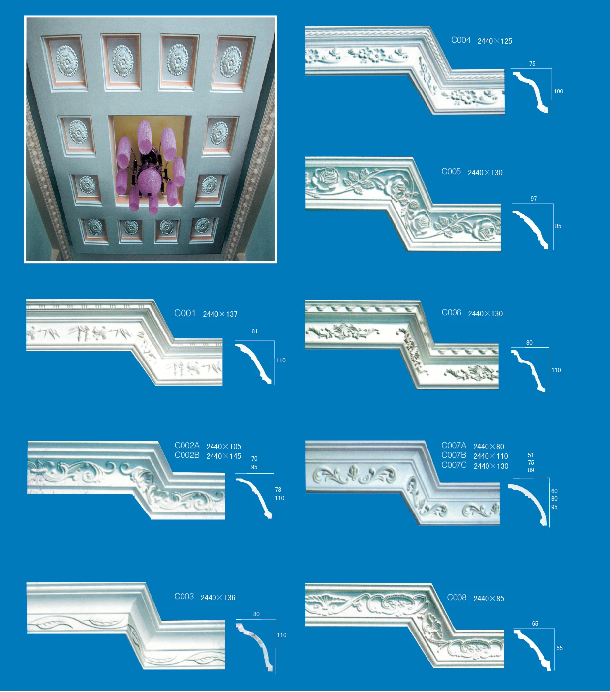 
2020 hot sale waterproof custom decorative polygonal architectural pattern plaster cornice 