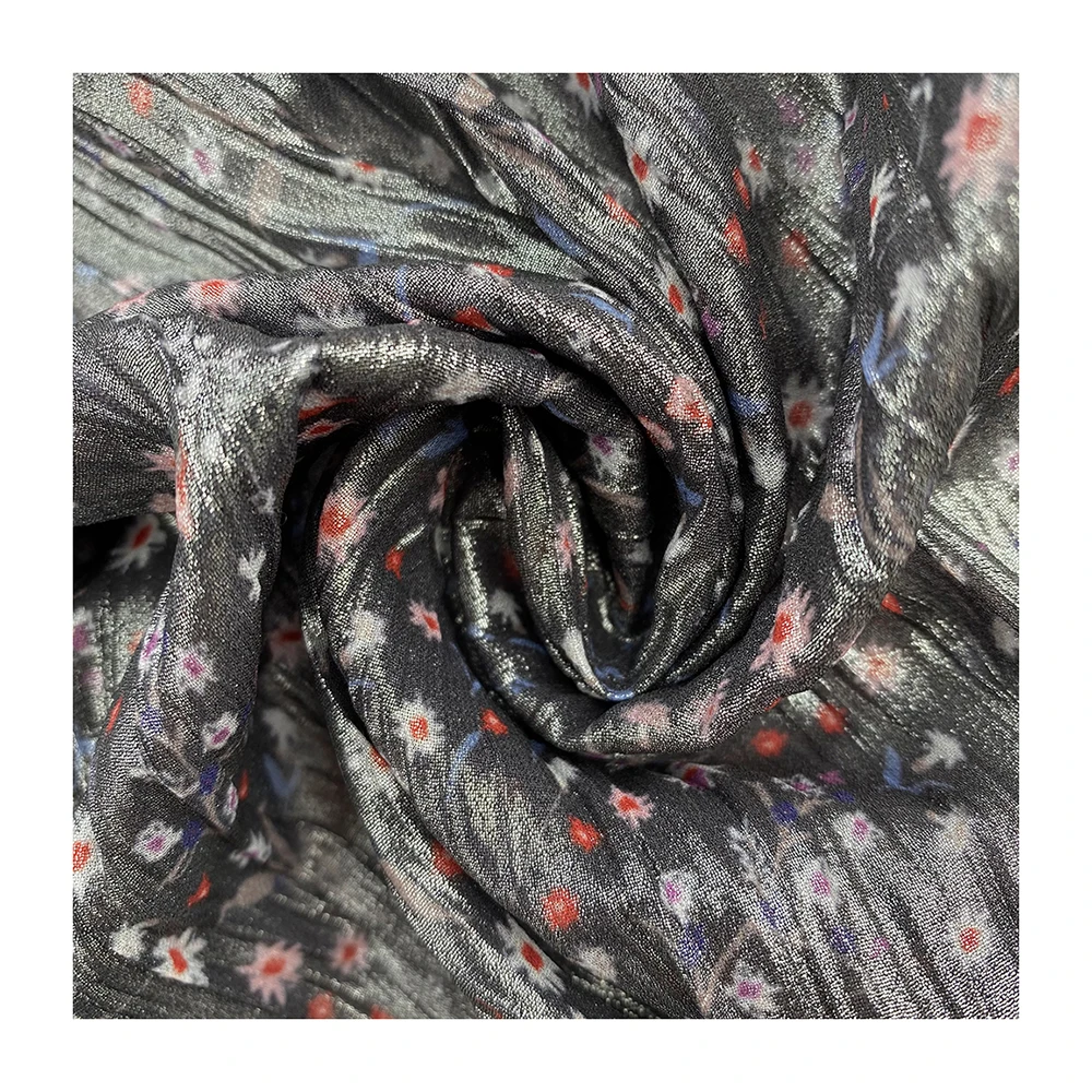 
low price as pictures crepe printed crepe fabric 100% polyester for dress shirt skirt blouse 