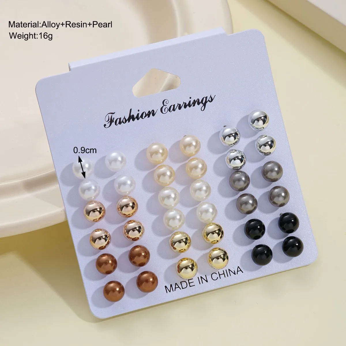 Fashion 18Pairs/set Colorful Gold Imitation Pearl Stud Earrings Set Women Korean Elegant White Pearl Earrings Jewelry For Gifts