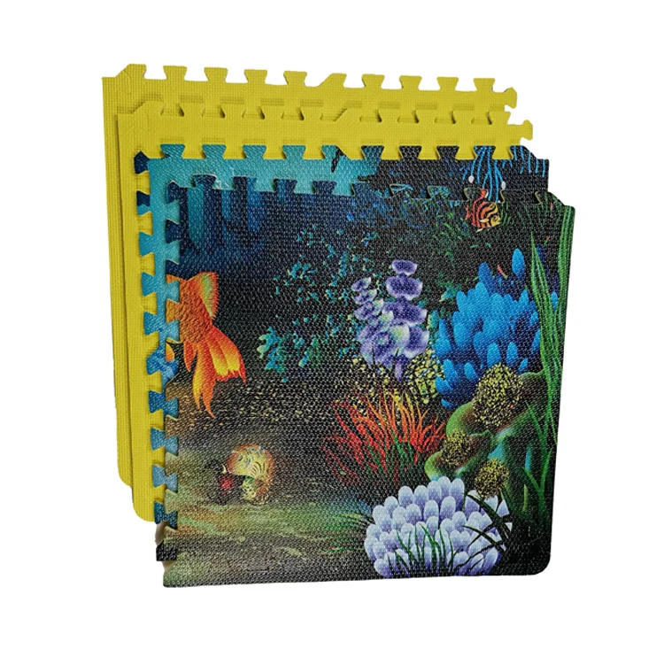 2024 new design factory price ocean animal  fish brightly coloured large  non toxic wholesale baby play eva foam puzzlemat