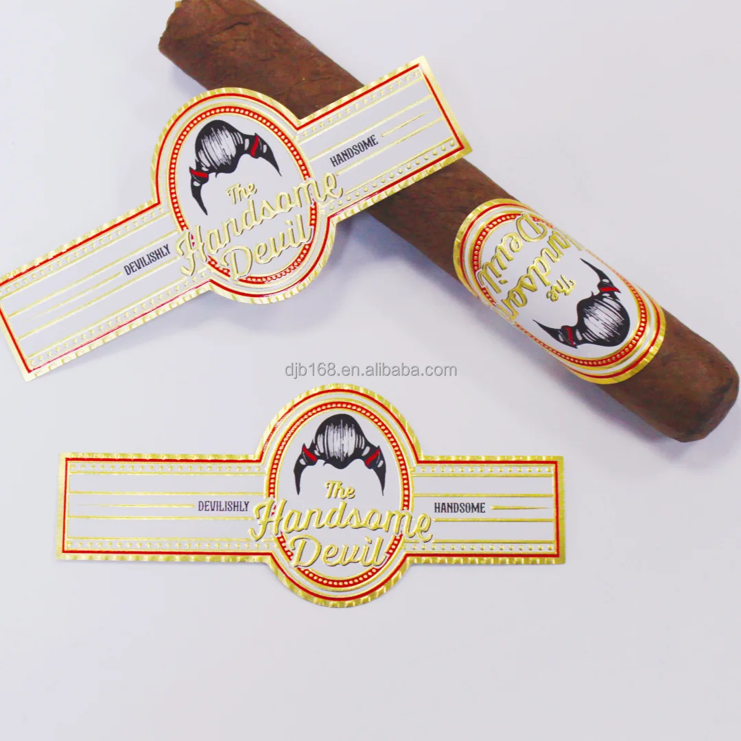 Good Quality Eco-friendly Waterproof Personalized Cigar Label Printing Band Labels