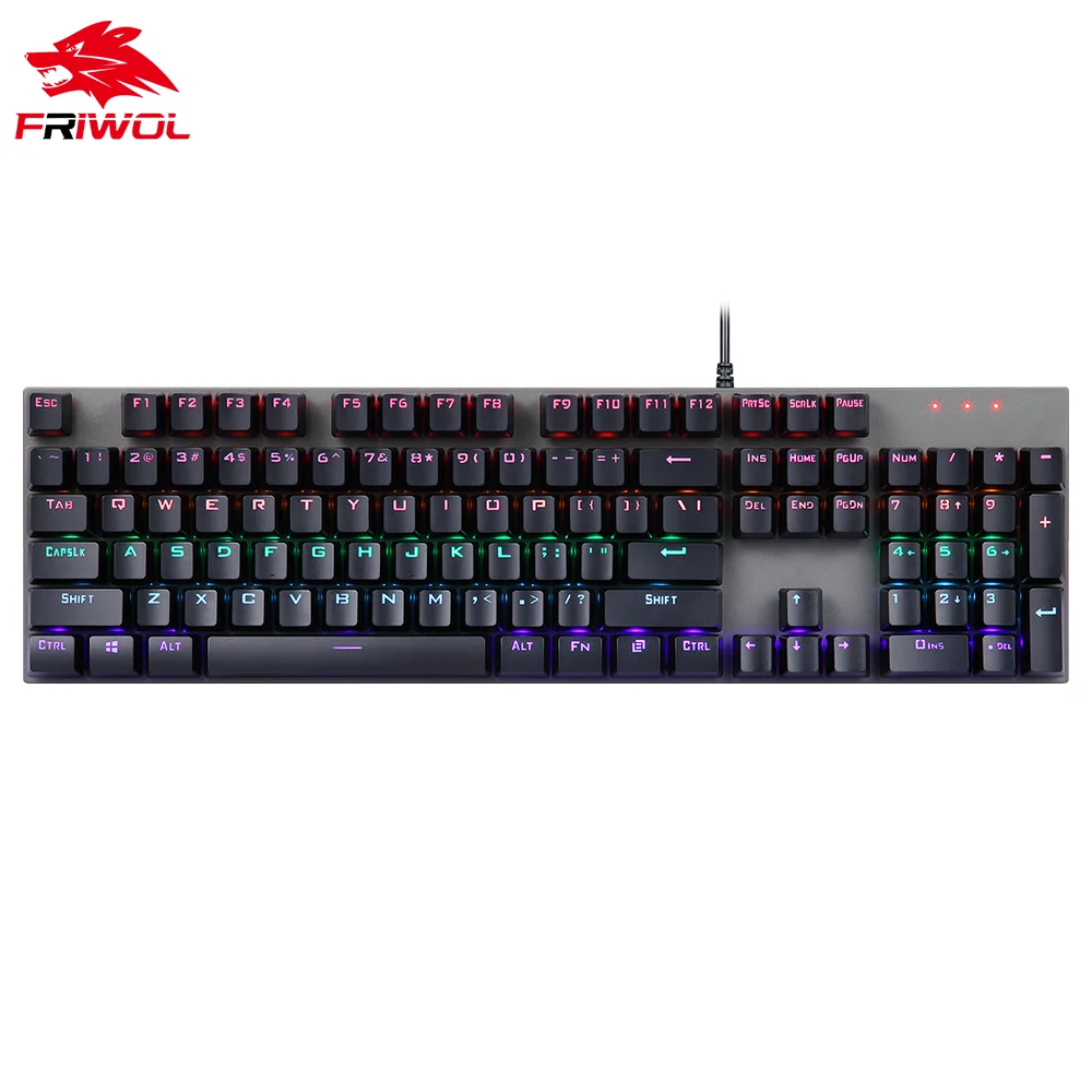 Friwol Custom Backlit 104 keys Wired Gamer Gaming Mechanical Keyboard