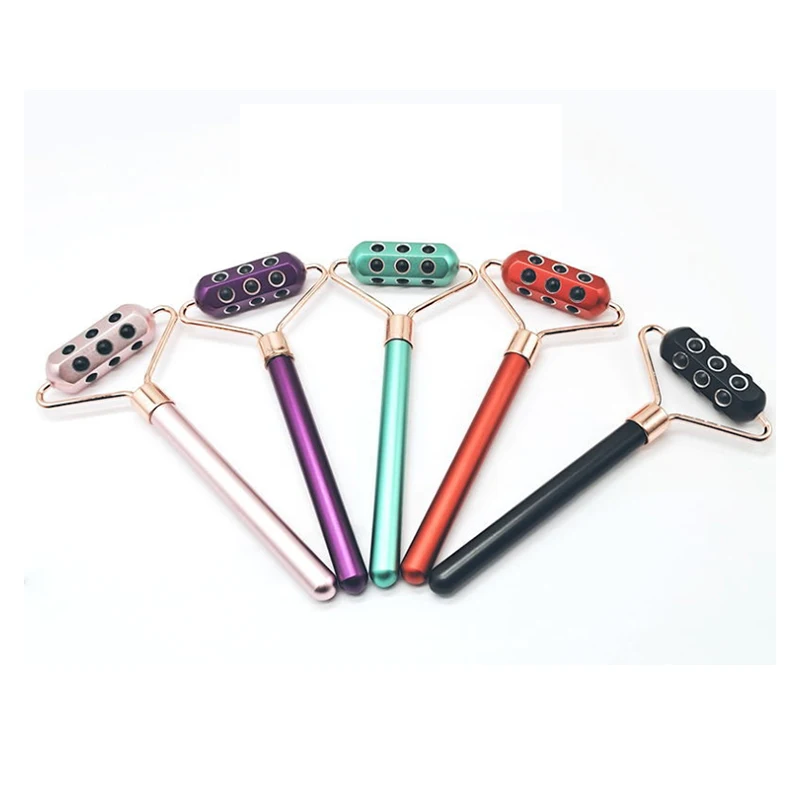 Wholesale natural dream amethyst double head facial massager jade roller