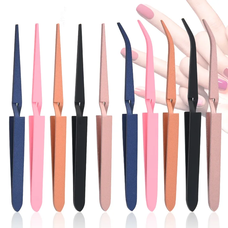 Curved Tweezers For Nail Art False Eyelash Extension Tweezers Stainless Steel Tweezer Make Up Tools