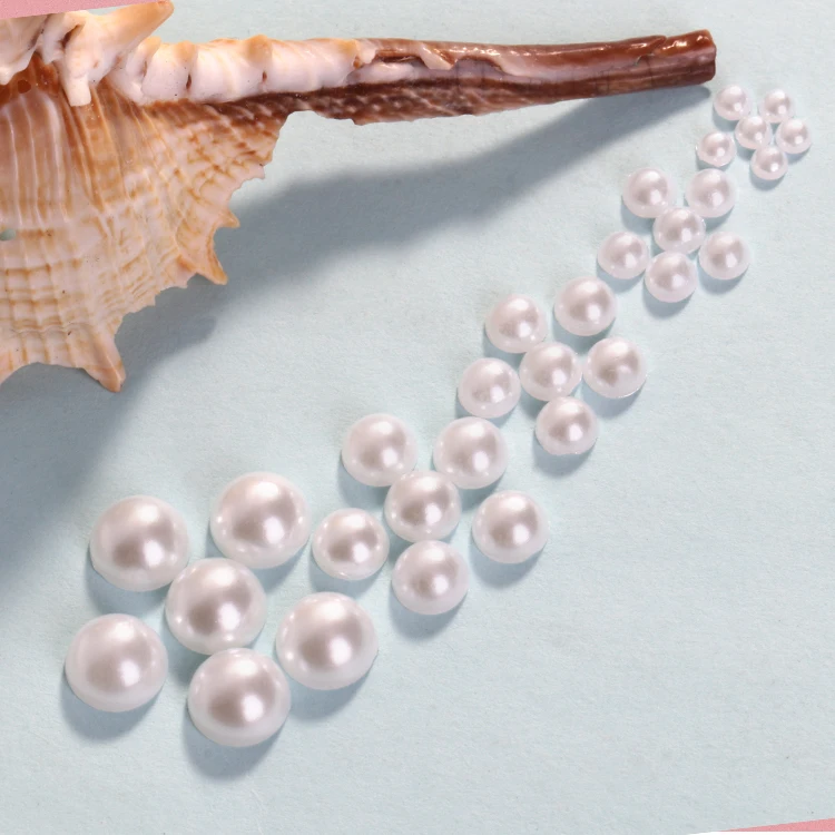 Hot sell 1.5 2 3 4 5 6 8 10 12 14mm Flat Back Pearl Rhinestone Applique Half Round Beads Flatback Pearls For Decoration