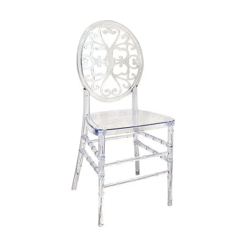 Wholesale Hotel Stackable Transparent Clear Chavari Acrylic PC Chairs For Weddings And Banquet