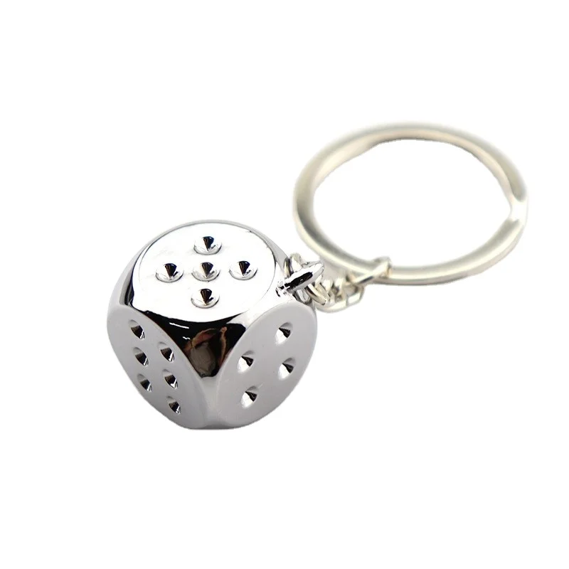 High-quality Creative Metal Dice Keychain Custom Bar Game Keychain Gift