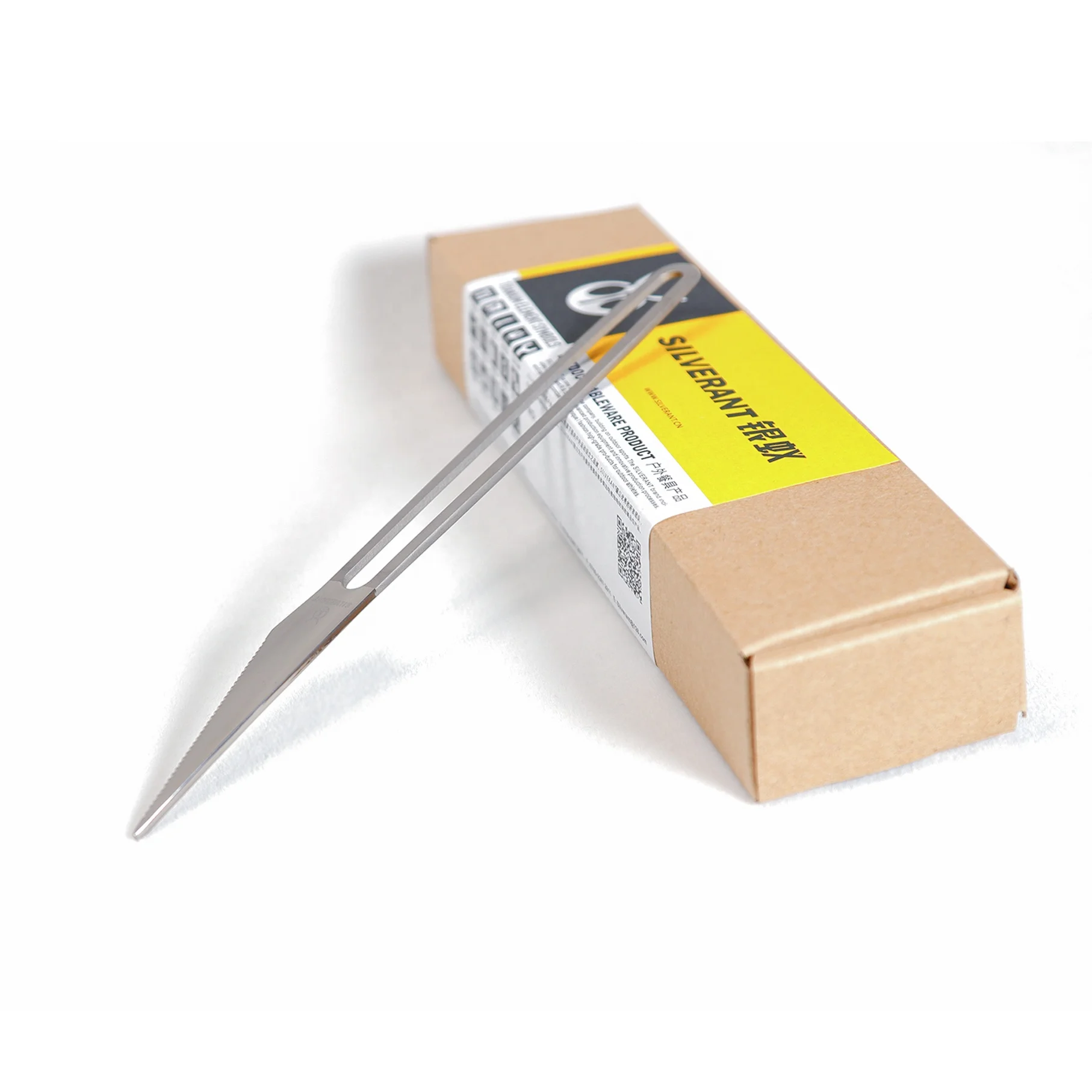 
Titanium knife Backpacker Camping Washable Bag Reusable hollow handle tableware cutlery 