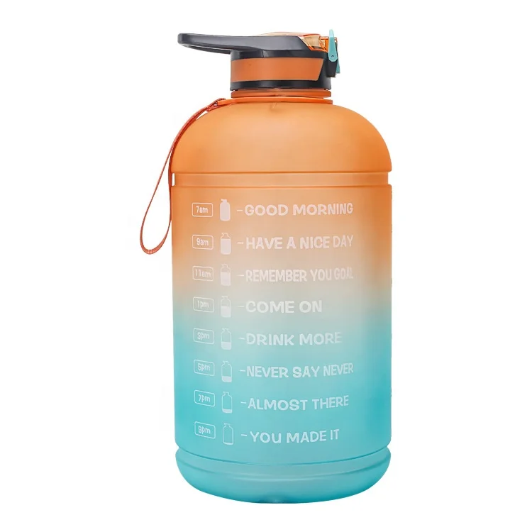 Wholesale Amazon Hot Sale Gradient Color 1 Gallon Sport Motivational Water Bottle with Time Marker 128oz/3.78L