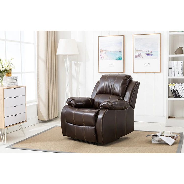 Best Selling Manual Living Room Furniture Pu Leather Simple Lazyboy Recliner Sofa Set