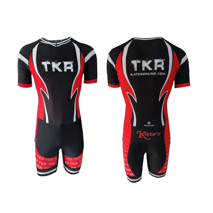 Roadstar custom inline roller  skating suits three back open zipper pocket skating skin suit
