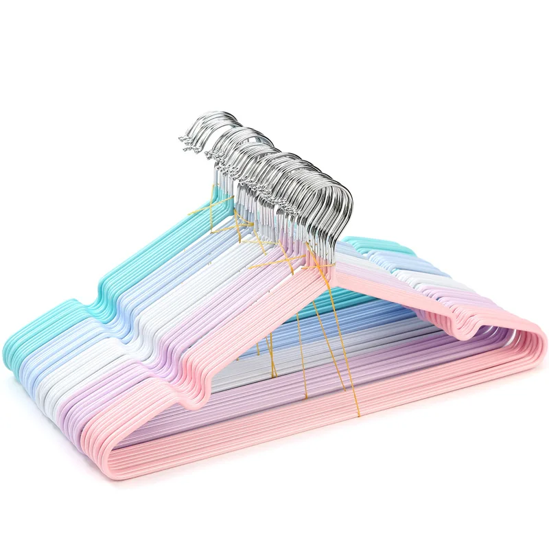 10pcs Colorful Rubber &Stainless Steel Hangers for Clothes Pegs Antiskid Drying Clothes Rack Non Slip Hanger Outdoor Drying Rack
