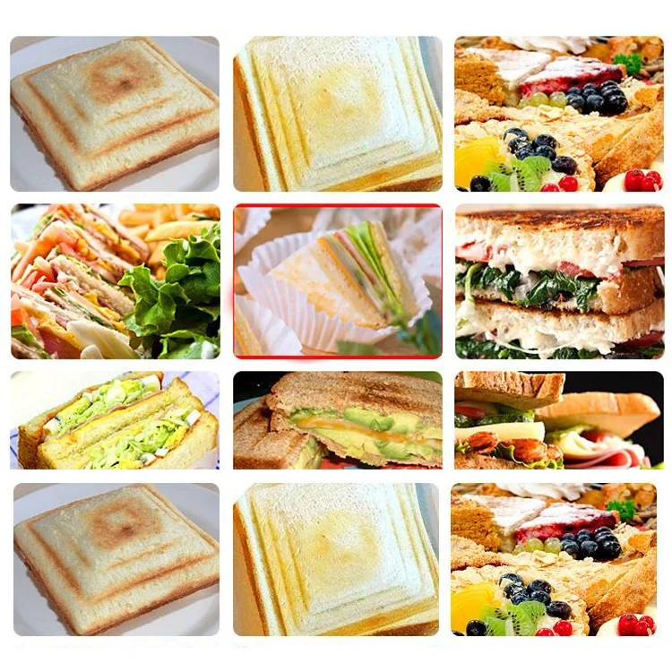 Home Electric 110v 220v Panini Press Pasted Bread Grill Sandwich Waffle Breakfast Maker