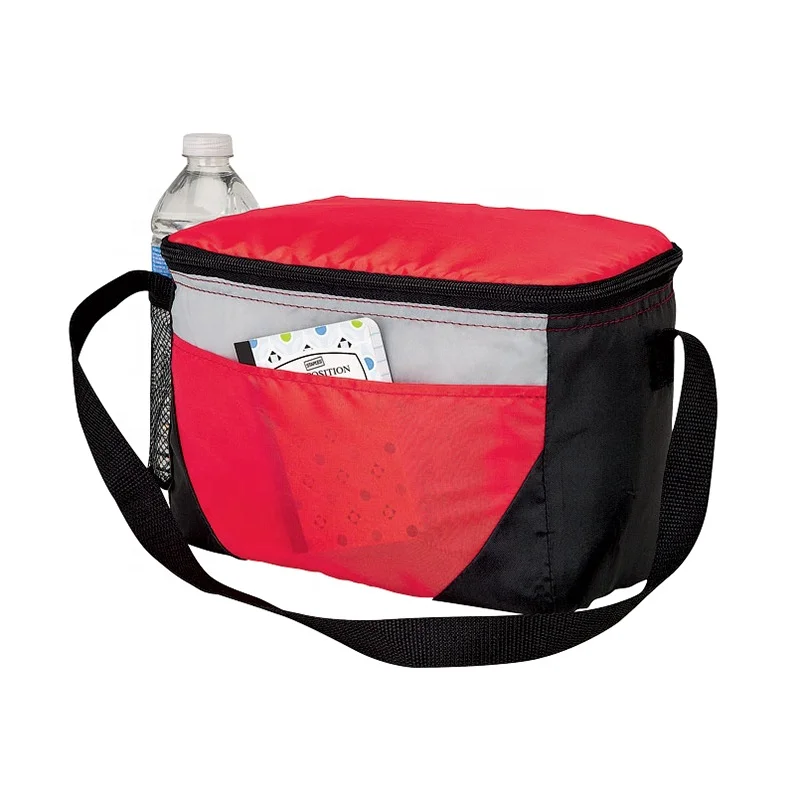 Promotional 6-Can Capacity Cheap 210D Lightweight Student Insulated Thermal Cooler Bag