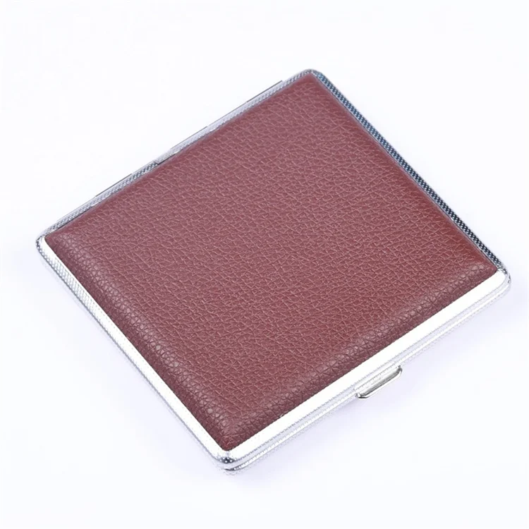 Elastic Strap Boxes Holder Case For 20 Pcs Cigarette Metal Storage Case Men Pu Leather Cigarette Case Engraving