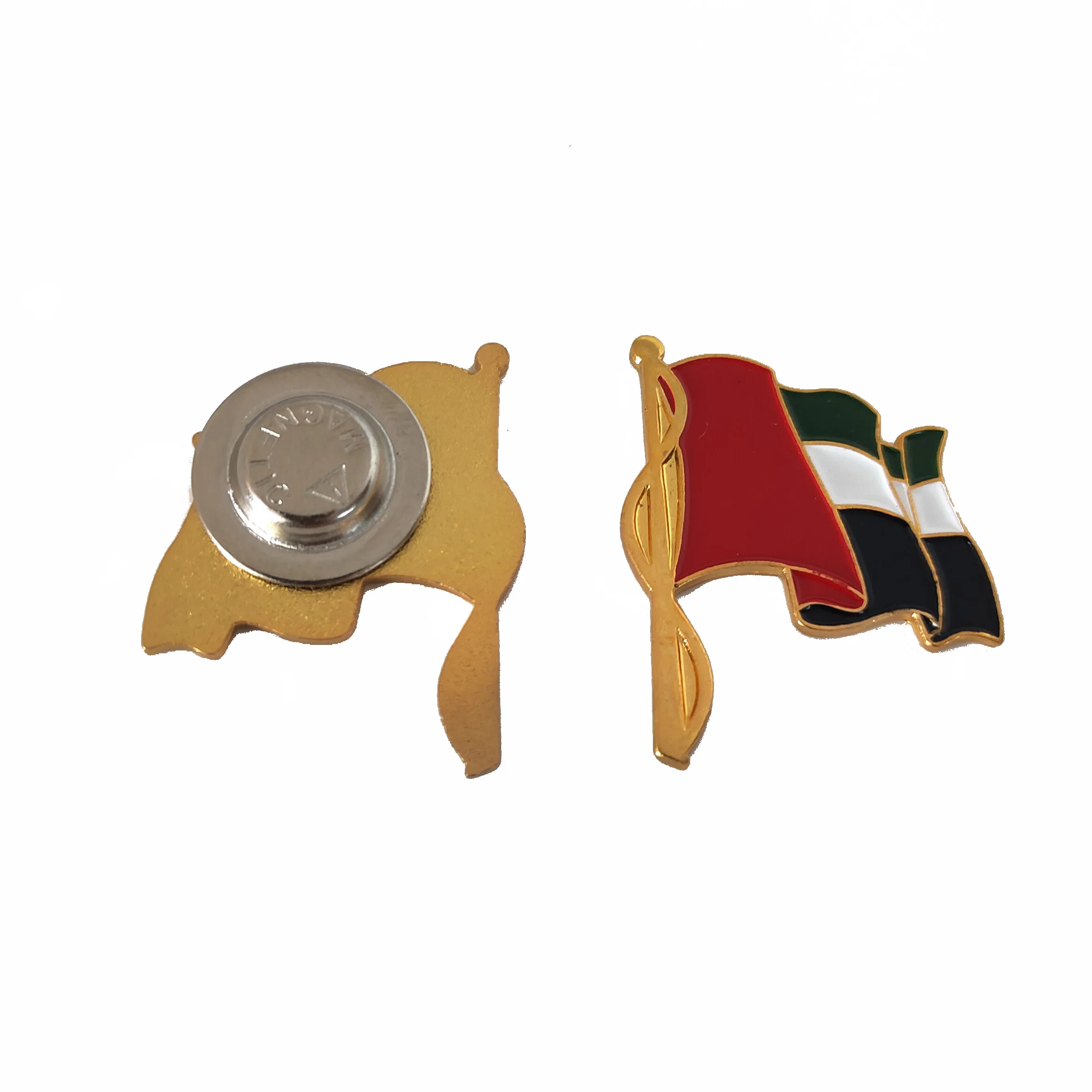 Ready to ship UAE United Arabia Emirates National flag pin badge, Hot sales custom soft enamel UAE national day magnet lapel pin