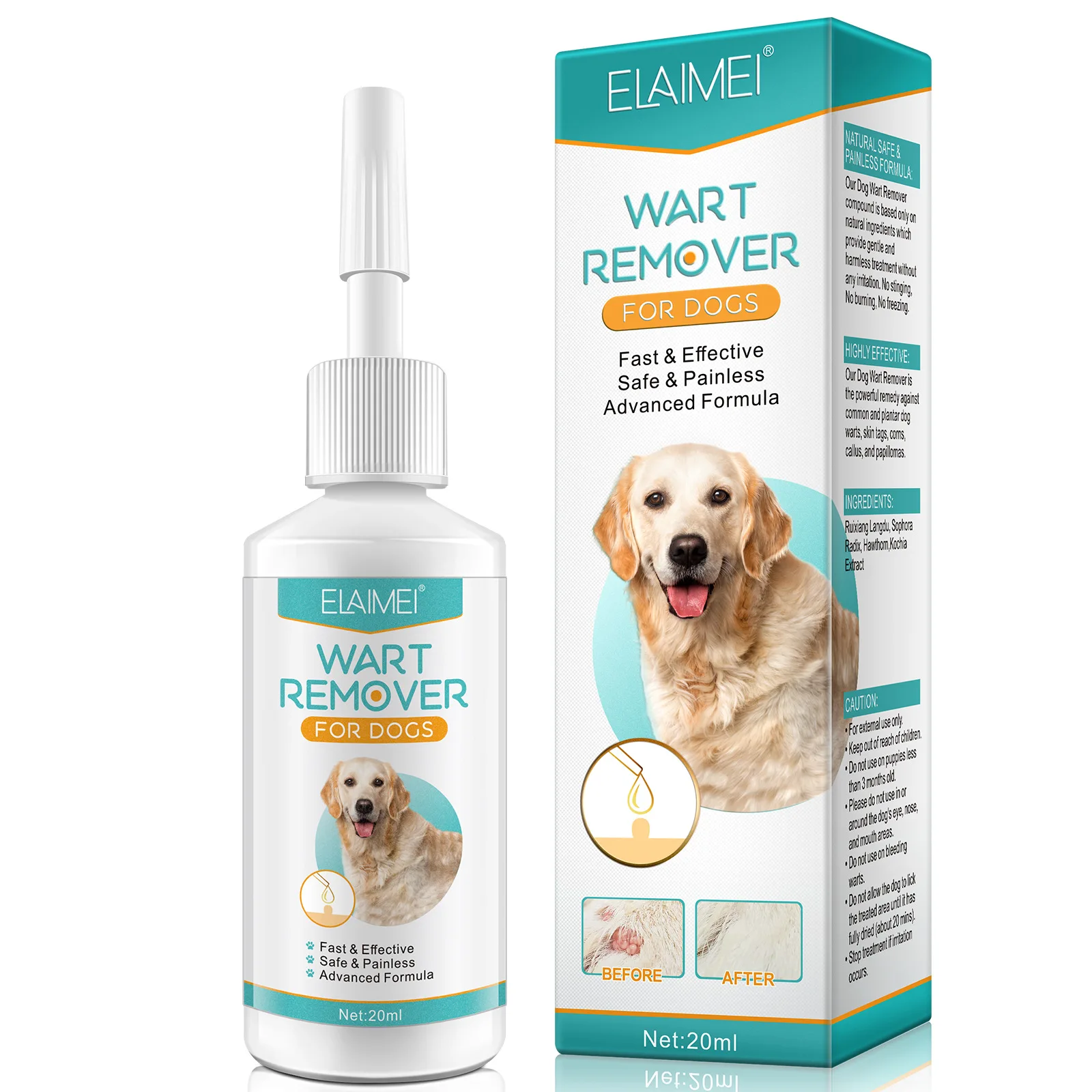 Wholesale ELAIMEI 100% Natural Ingredients Dogs Wart Remover Effective Painless Dogs Skin Tags Callus Papillomas Remover Drops