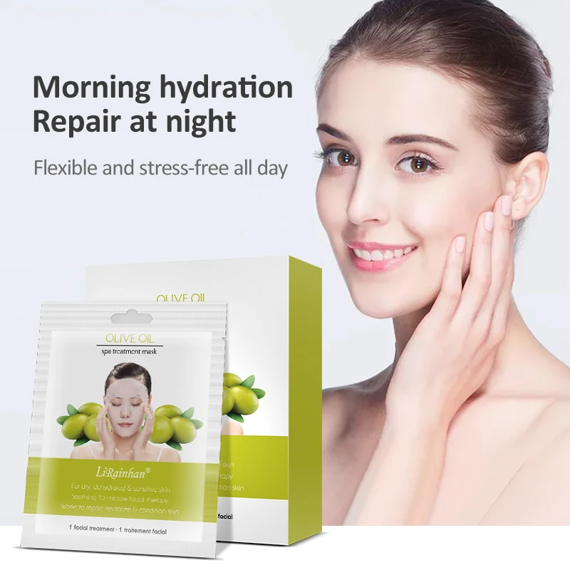 Wholesale Factory Olive Oil  Facial Mask Wholesale Whitening Moisturizing Repairing Anti-Aging Sheet Face Mask