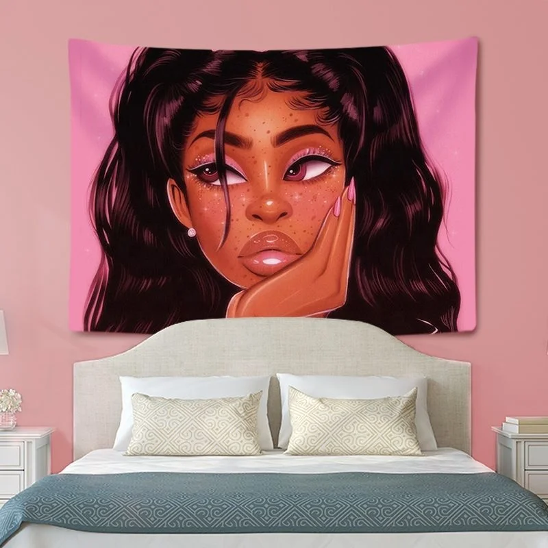 2022 living room black girls new tapestries wall decoration