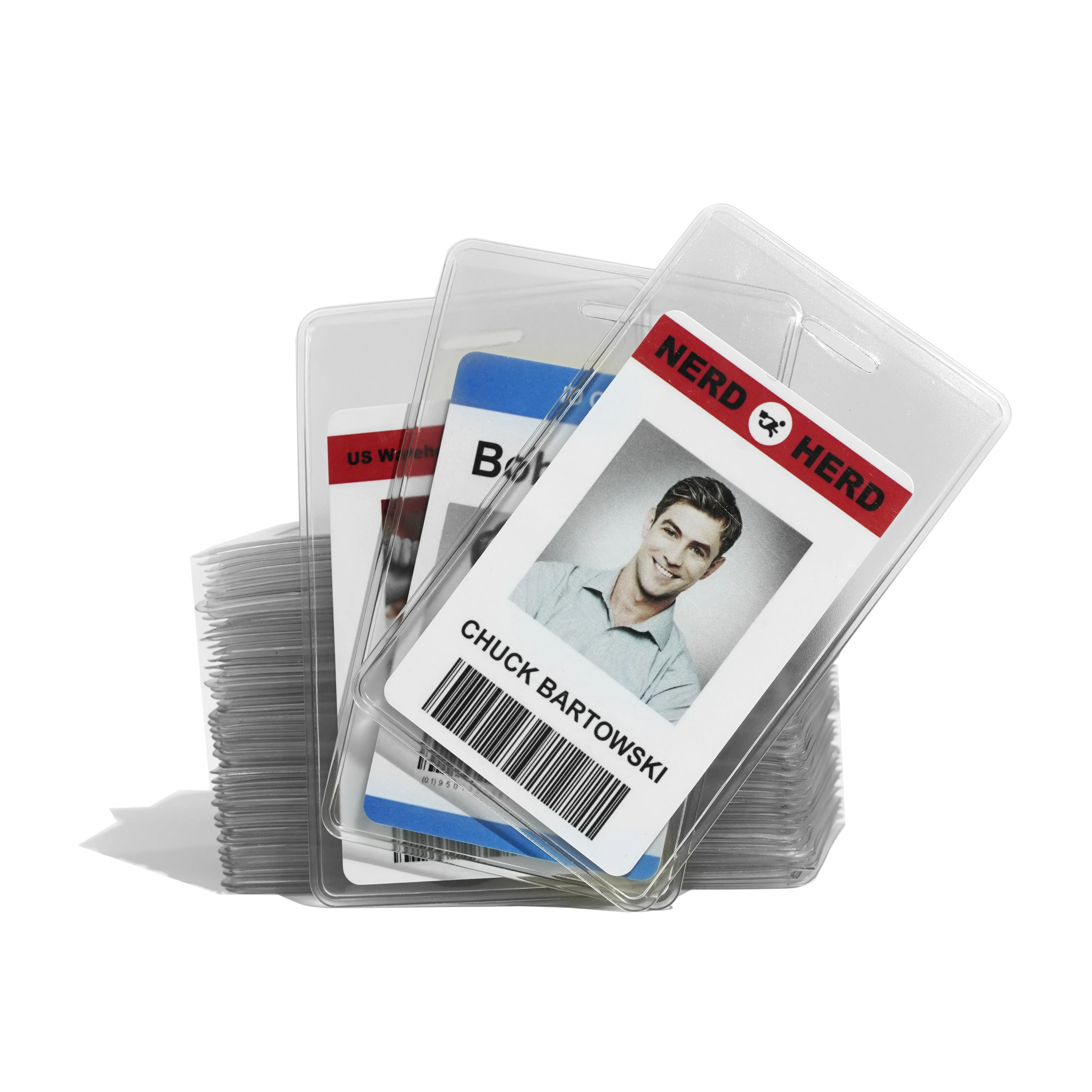 Bestom Waterproof Clear PVC Vinyl Vertical ID Card Holder Nurse Name Tag Sleeve Badge Holders