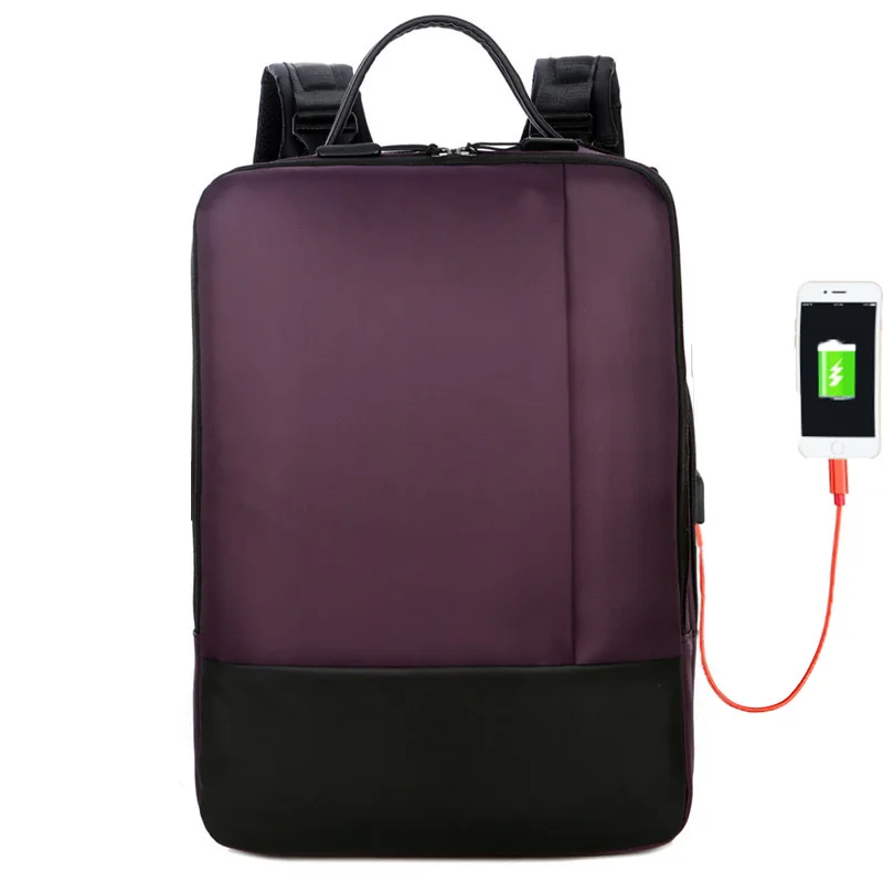 New design wholesale purple multi-function business usb men custom smart waterproof school bags laptop backpack