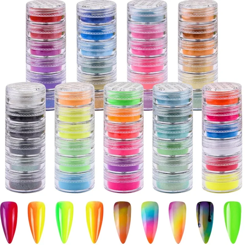 ECO Friendly Formaldehyde-Free Fluorescent Powder Neon Powder Nail Beauty Decoration Powder