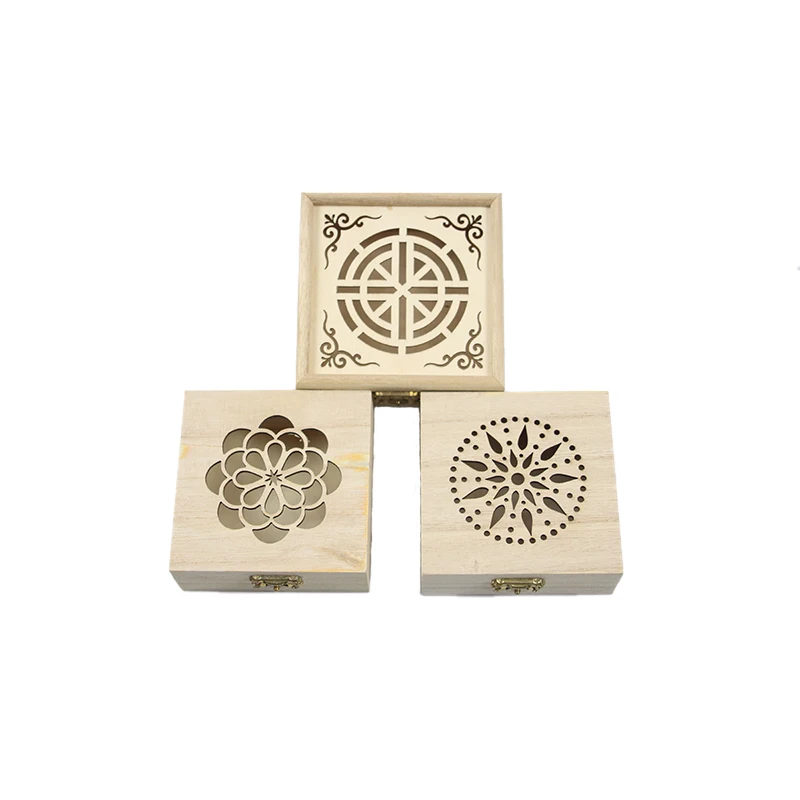 Can be customized Exquisite wooden handicraft with cutout storage lid wooden box