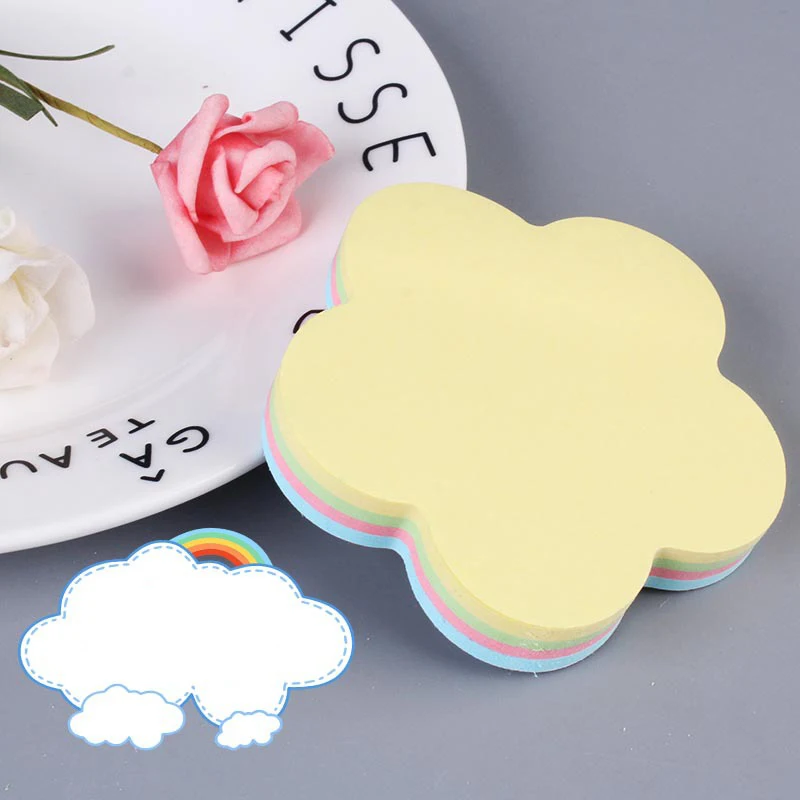Cute Creative Shape Color Paper N Times Stickers 100 Pages Easy Tear Wall Memo Pad Stickers Sticky Notes