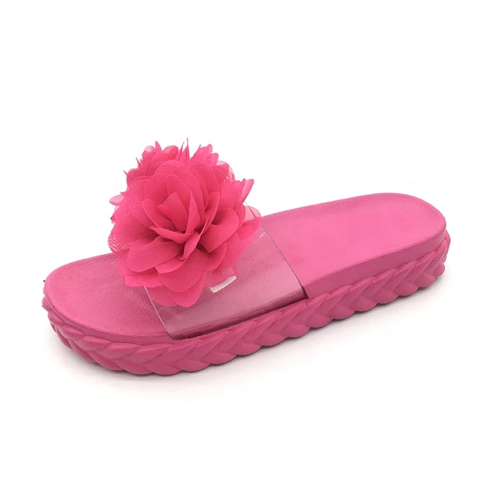 2021 New Design High Quality Open Toe Ladies Shoes Multicolored Satin Fancy Flower Indoor Slippers for Women