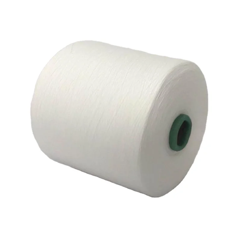 100% Polyester Recycled Virgin Ring Spun Raw White  Yarn Ne 30s/1 40s/1 50s/1
