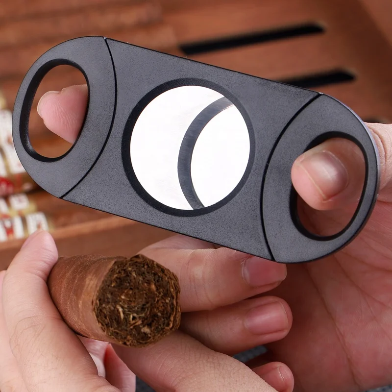 2024 new design hot sale colorful luxury custom Logo plastic cigar cutter black cigar lighter with built in cigar cutter