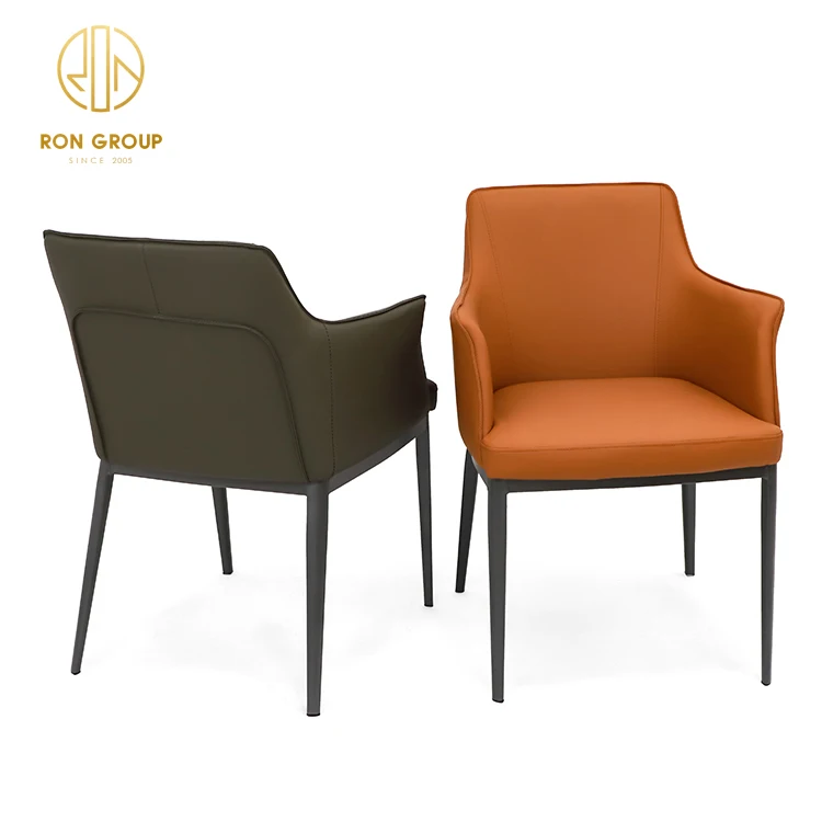 Оптовая продажа заказное Европейское кресло с металлическим каркасом кожаное сиденье для ресторана бара кафе