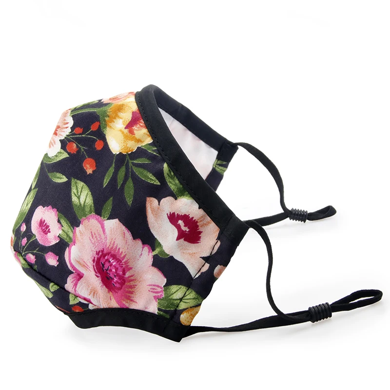 Custom Print Logo Design Washable Reusable Mask Face Cloth Polyester Cotton Fabric Facemask Party Masks