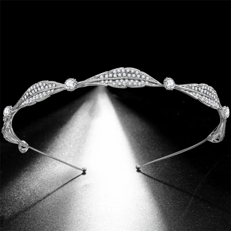 Silver Color High Quality Handmade Crystal Hair Accessories Crown Rhinestone Bridal Wedding Princess Girls Tiara Headband