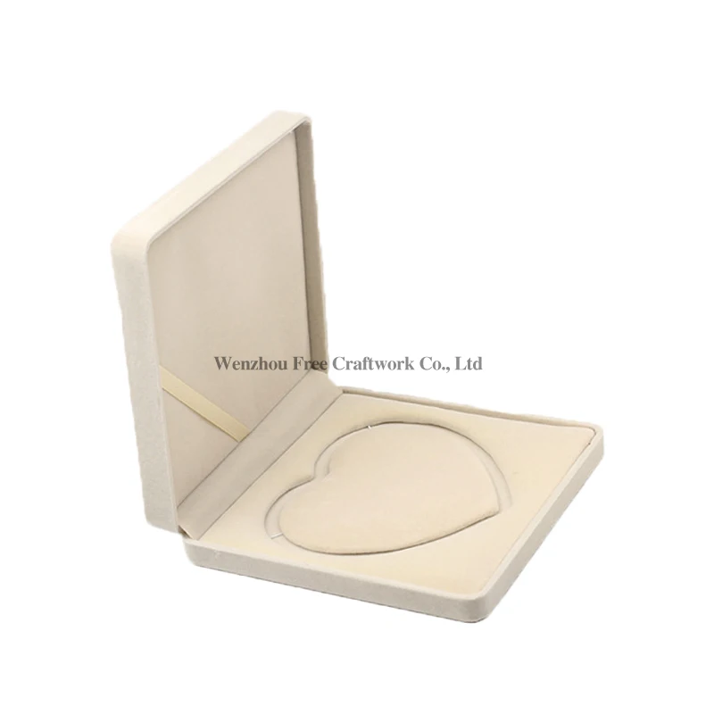 High-grade round heart, heart-shaped velvet pearl necklace jewelry box large high-grade jewelry gift box gift box manufacturers