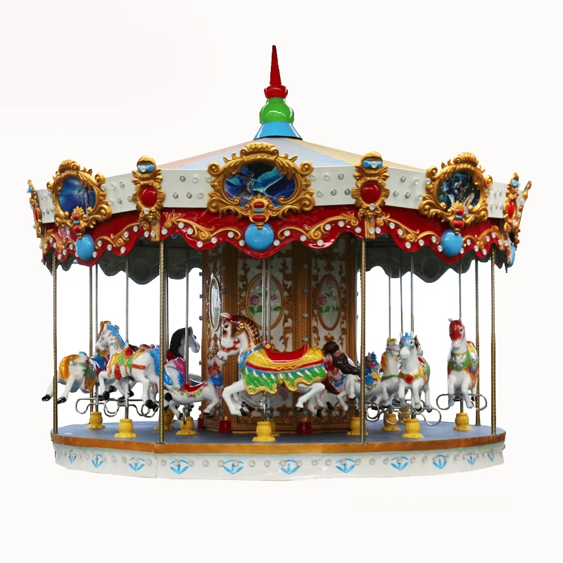 24 Seats Merry go round fairground playground amusement park equipment kids carousel rides for sale