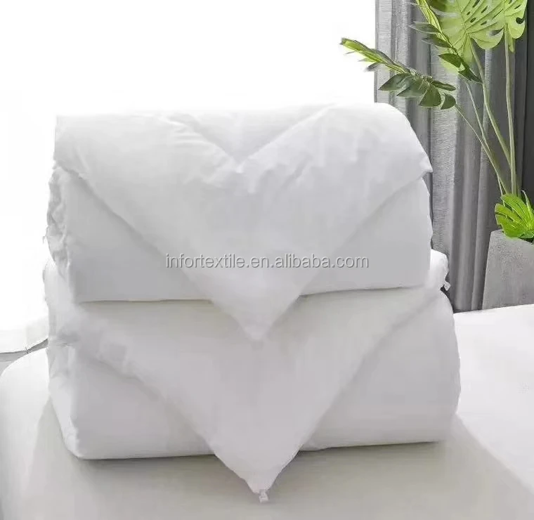233TC  WHITE COLOR COTTON  FABRIC  hotel comforter Super Soft  Quilt 300GSM 7D 15D  POLYESTER FIBER FILLING For Five Star Hotel
