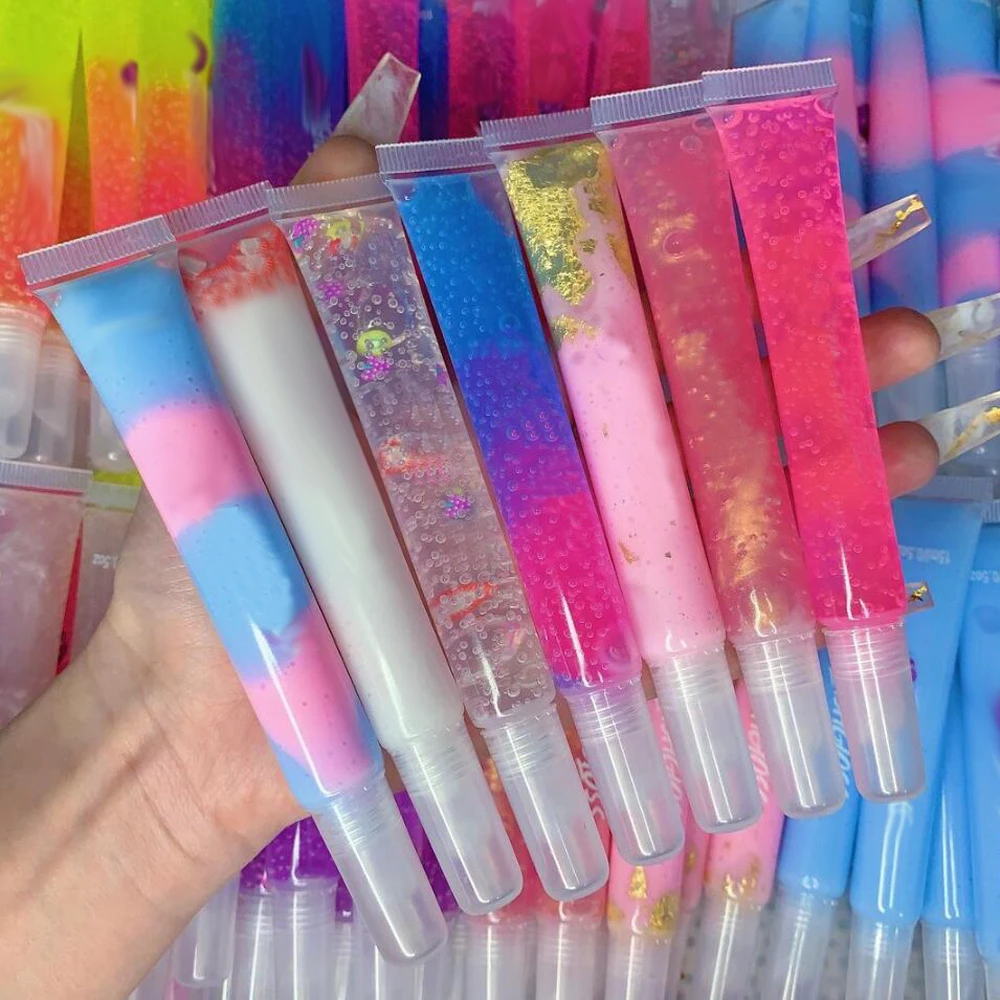 New 15ml Big Candy Color Lip Gloss Customize Logo Lipgloss Makeup Base Long Lasting Glitter Liquid Lipstick for Cosmetics Women