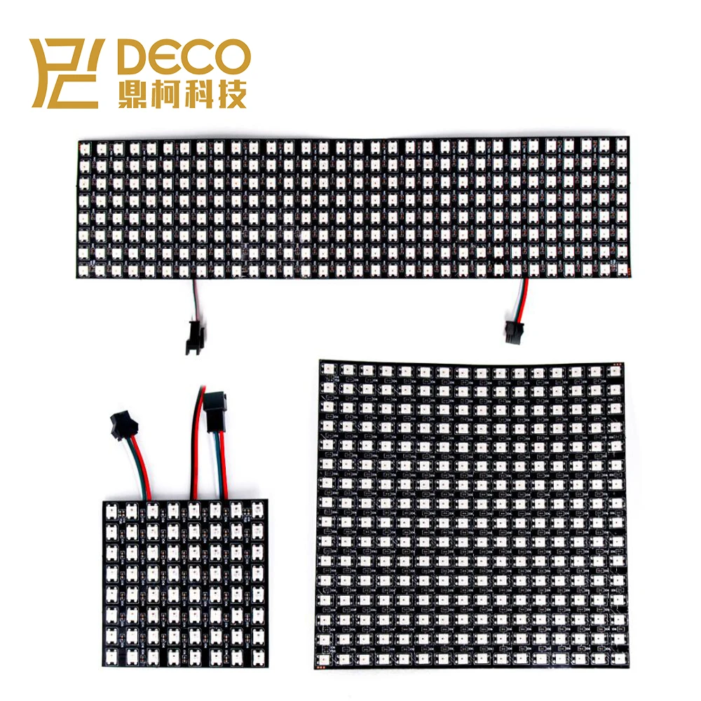 Светодиодная гибкая матричная лента WS2812B RGB DC5V P6 P10 P16 8x8 16x16 8x32 пикселей адресуемый экран