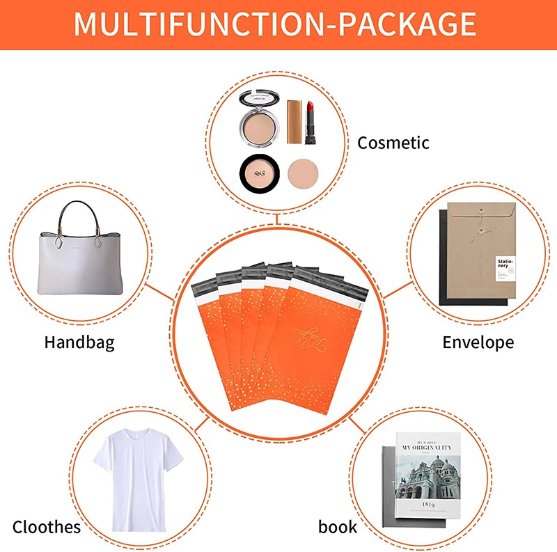 Custom Compostable Die Cut Plastic Thank You Clothing Packaging Shipping Courier Bags Poly Mailer with Handle