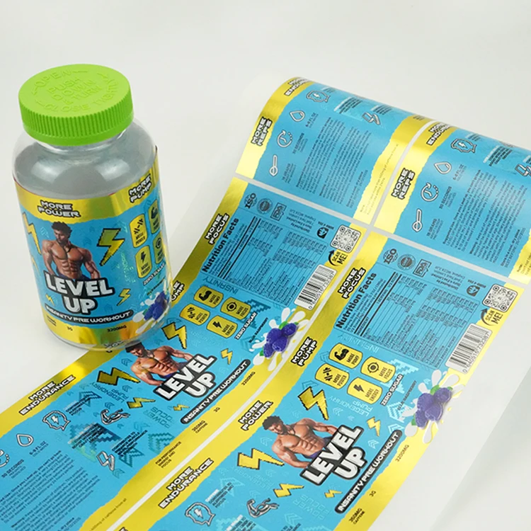 spot uv bright silver bopp rectangle supplement exquisite custom label waterproof sticker for bottle packaging