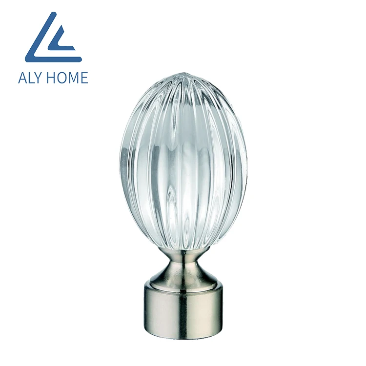 ALY HOME crystal glass curtain rod curtain finial in golden ceramics curtain rod finials accessories decorative