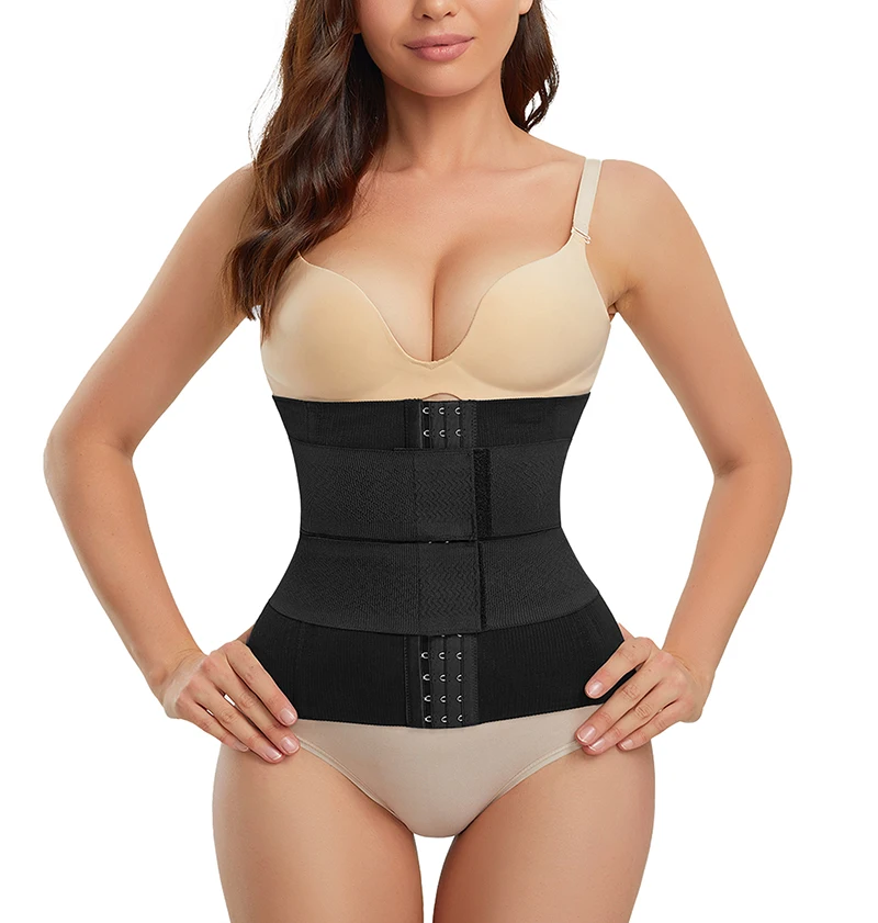 Women Seamless Waist Cincher Girdle 7 Steel Bone Fajas Postpartum Recovery Corset Double Belt Waist Trainer