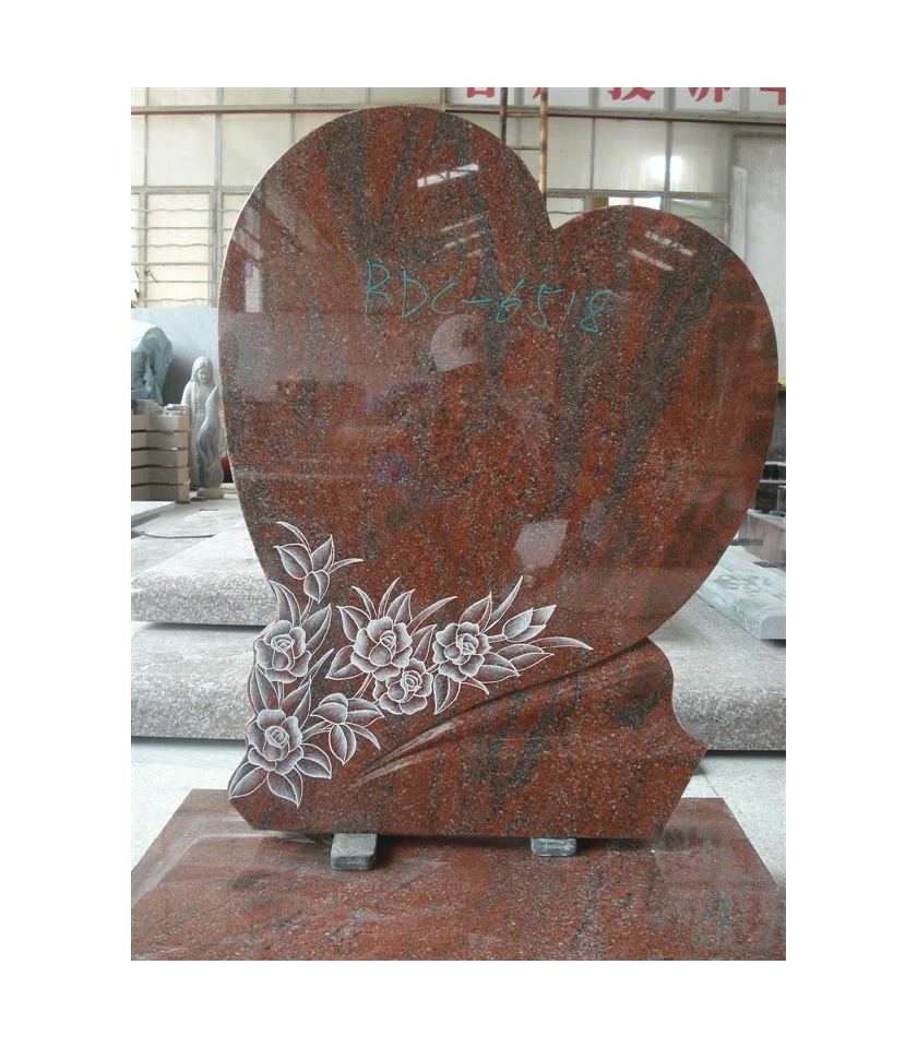 Granite slant tombstone with base headstone-designs high quality poland style granite tombstone heart-shaped-headstones
