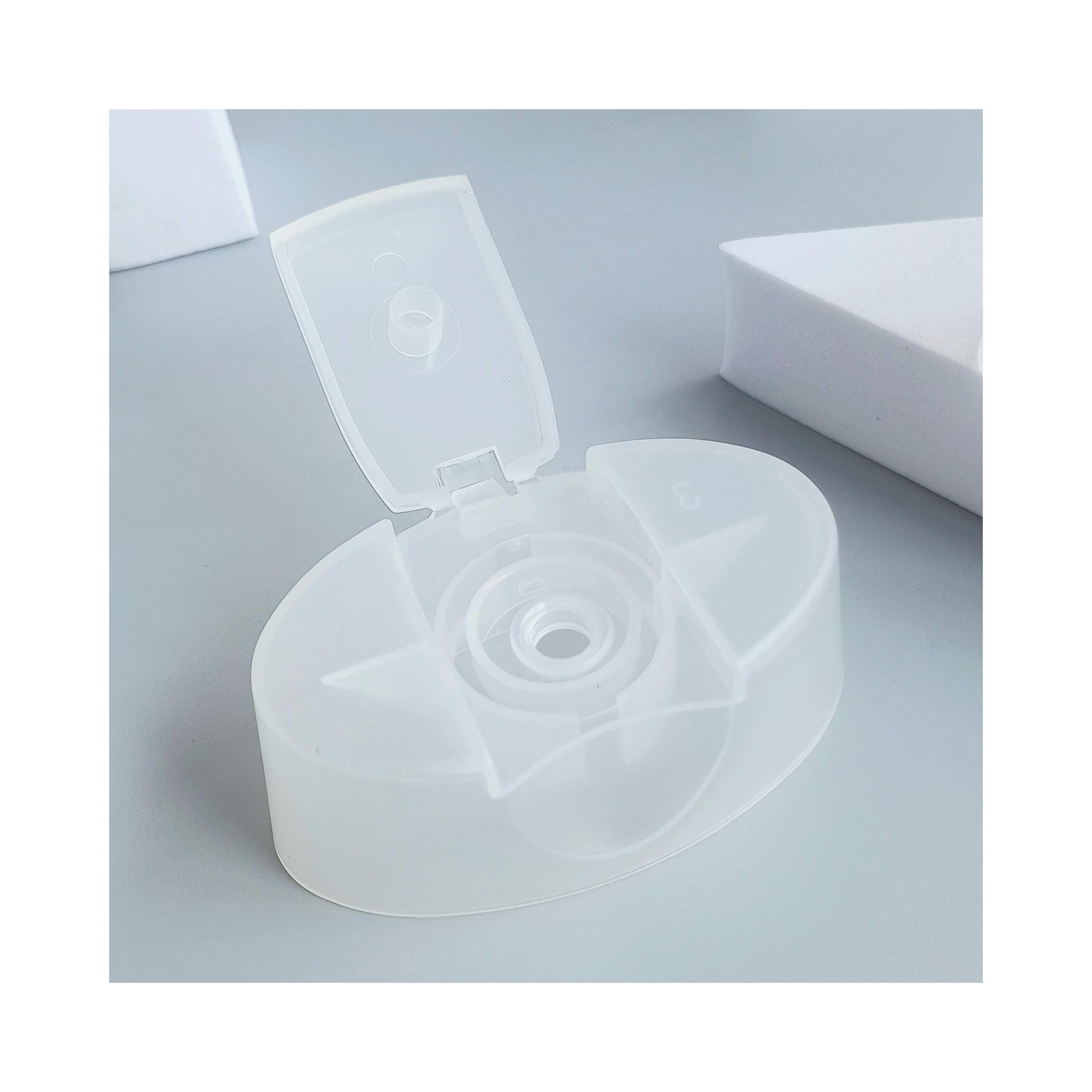 Recyclable Factory Direct 24mm Plastic Snap on Hair Conditioner Bottle Oval Flip Cap